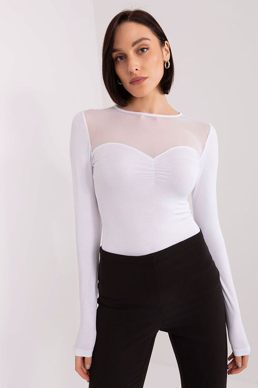 Women's Long-Sleeve Blouse - Solid Waist Length