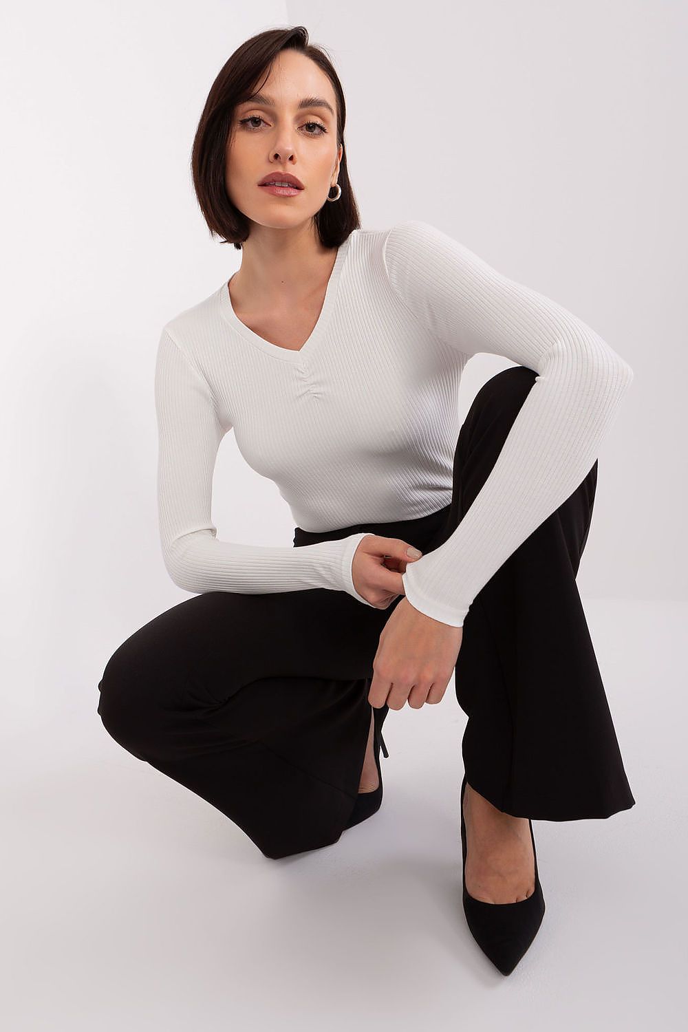 Women's Cotton Blouse - Solid Waist Length