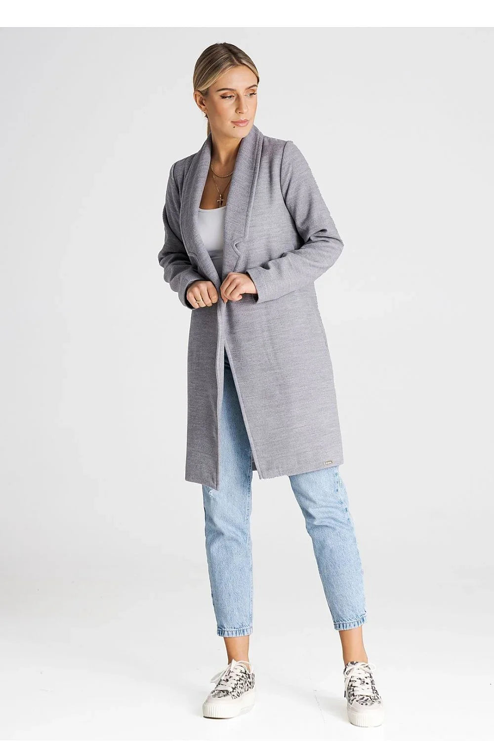 Women's Wrap Coat - With Pockets Minimalist