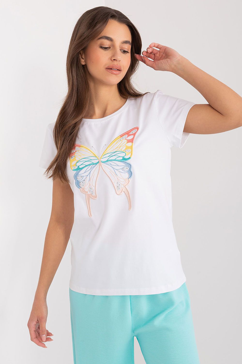 Women's Casual Blouse - Embroidered Hip Length