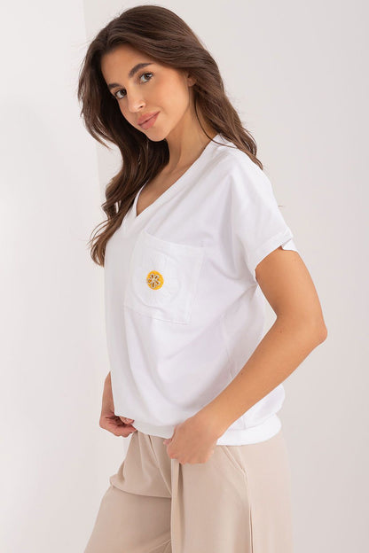 Women's Casual Blouse - Embroidered Hip Length