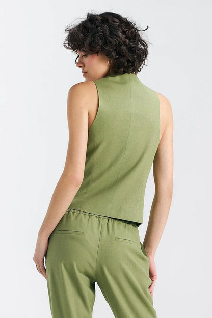Women Suit Vest - Lightweight - Sleeveless Green