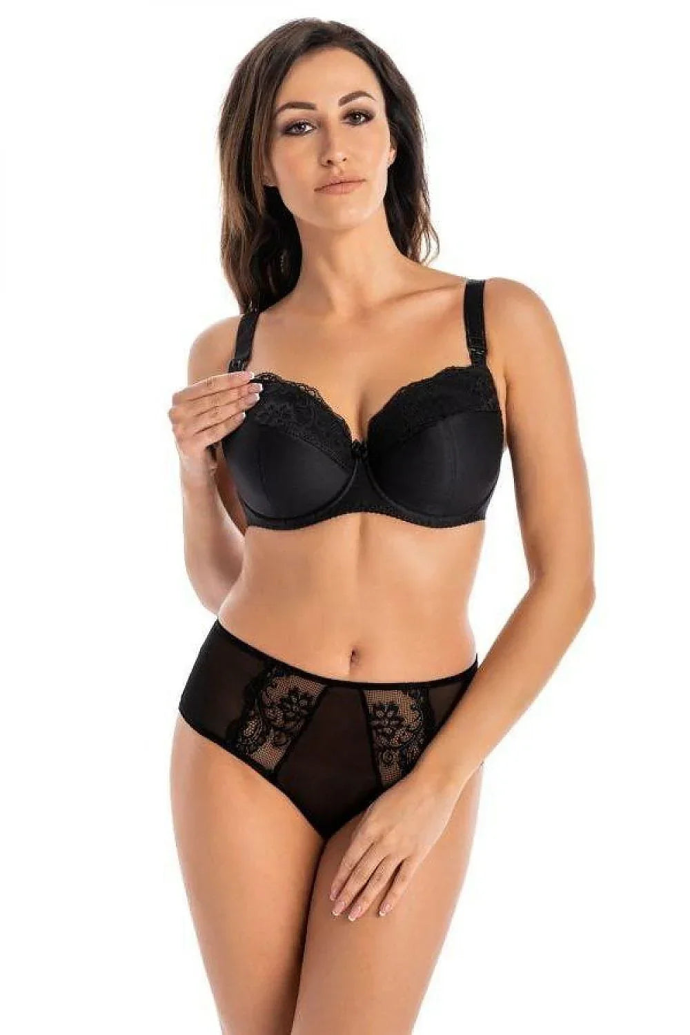 Women Solid Lace Nursing Underwire Bra