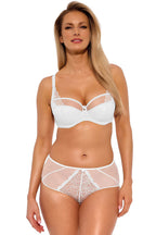 Embroidered Bra White Cotton Support-Women Bra-GUOCALI