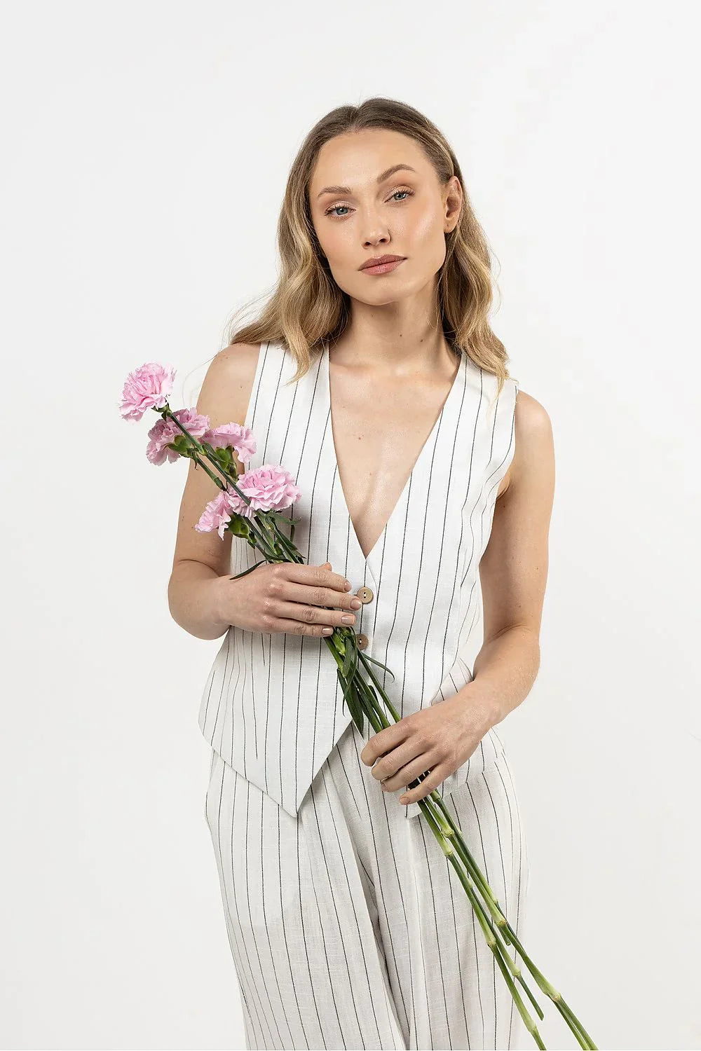 Women Suit Vest - Breathable - Sleeveless White