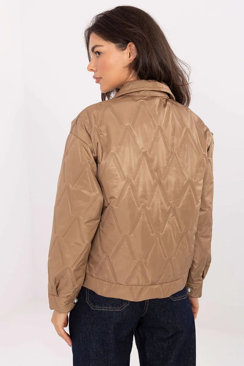 Women's Quilted Jacket - Lightweight Elegant - Brown