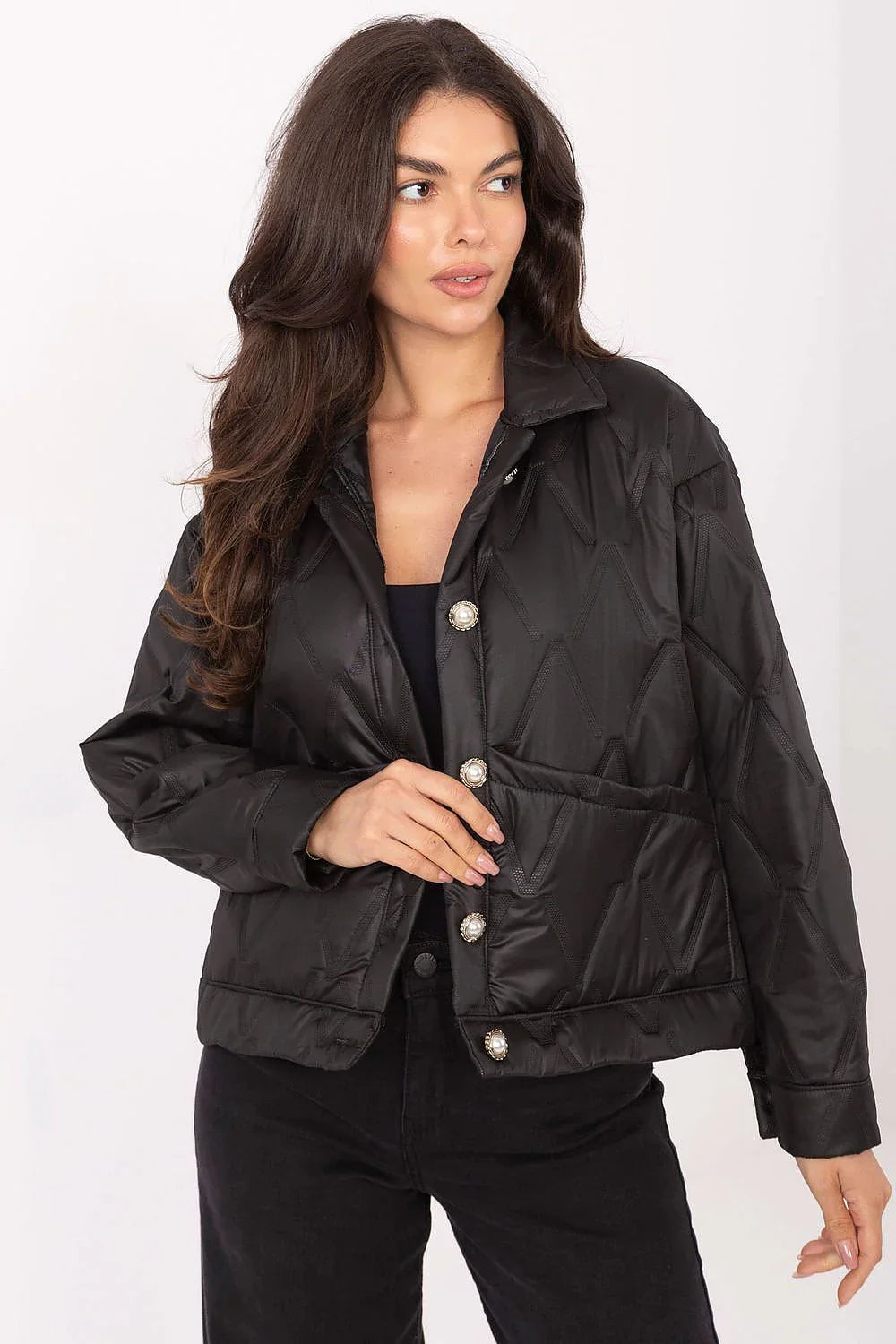 Women's Quilted Jacket - Lightweight Elegant - Brown