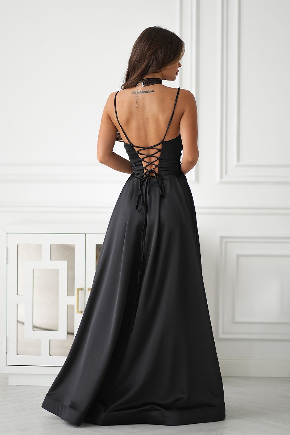  Long dress model 221609 Bicotone 