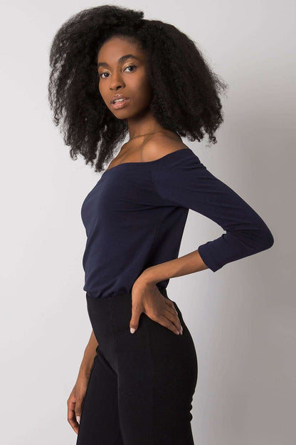 Women's Off-Shoulder Blouse - Solid Waist Length