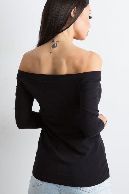 Women's Off-Shoulder Blouse - Solid Waist Length