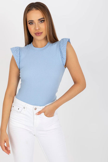 Women's Ruffle-Sleeve Blouse - Solid Waist Length
