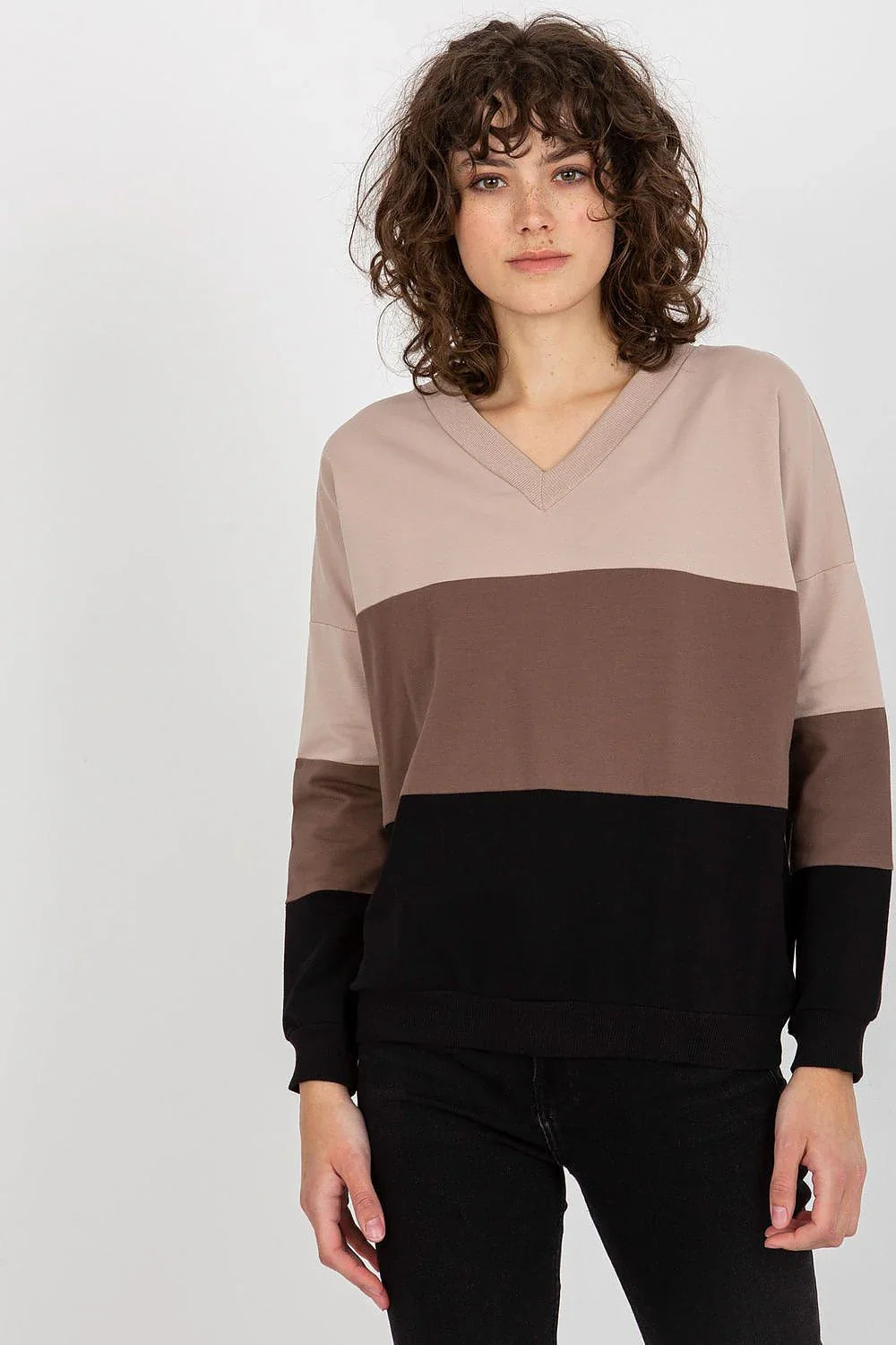 Women's Sweatshirt - V-Neck With Regular Fit