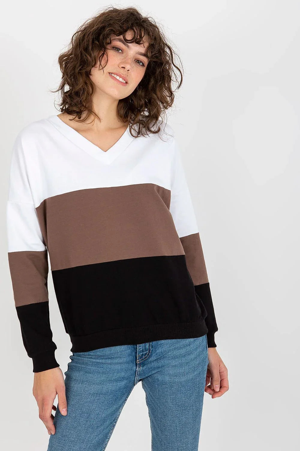 Women's Sweatshirt - V-Neck With Regular Fit
