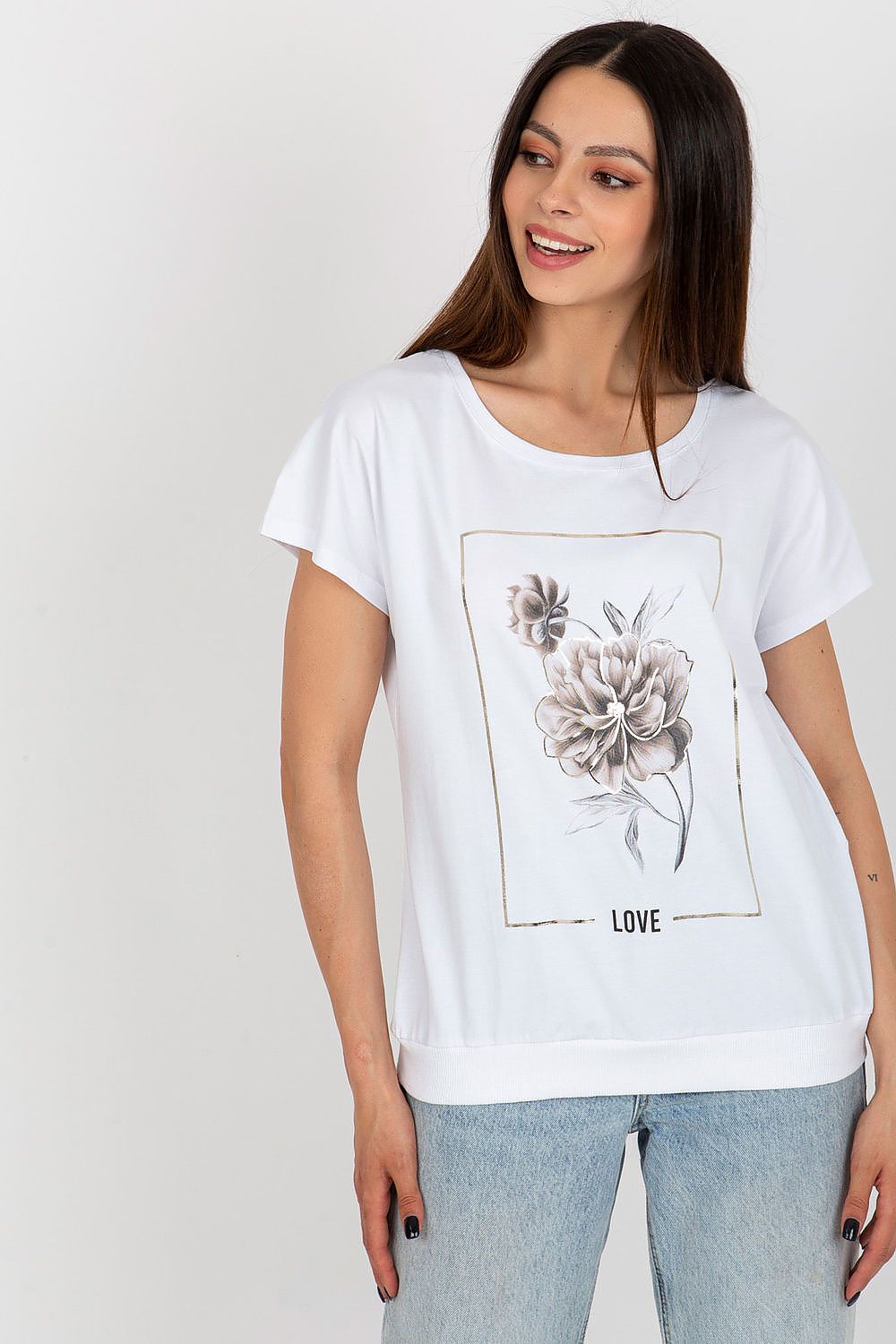 Women's Cotton Blouse - Floral Hip Length