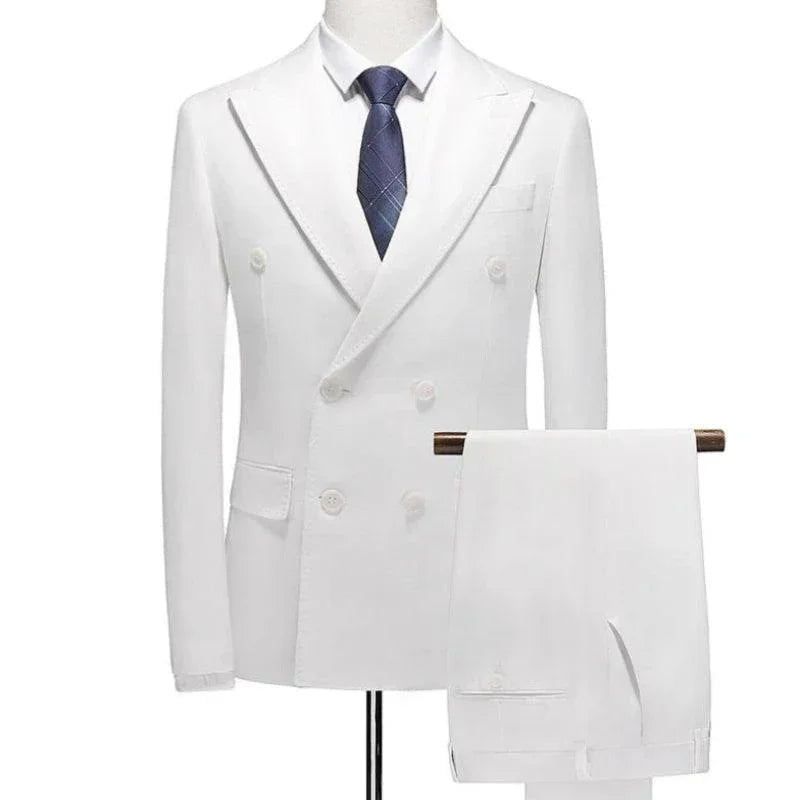 Elegant Men’s Suit - Solid Double-Breasted