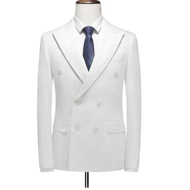 Elegant Men’s Suit - Solid Double-Breasted