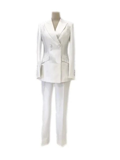 Double-Breasted Business Pantsuit - Women Trouser Suits - Trouser Suit -Guocali