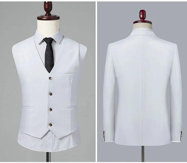 Double-Breasted Solid Men Suit - Business Formal - Double-Breasted Suit - Guocali