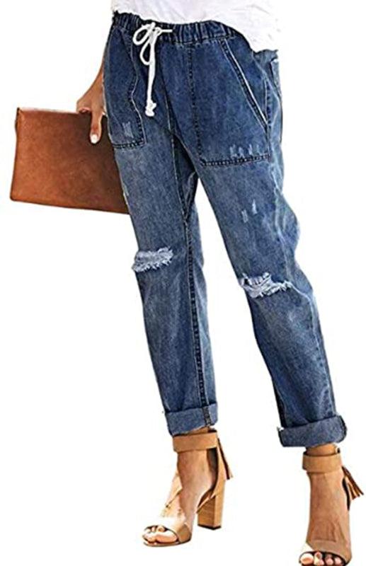 Drawstring Jeans Waist Jeans - Drawstring Jeans - Guocali