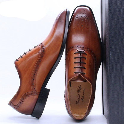 Dress Shoes - Axel Leather Lace-Up Men Shoes - Dress Shoes - Guocali