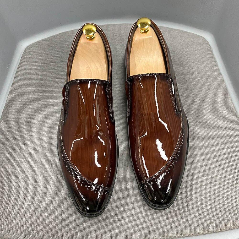 Dress Shoes - Max Glossy Slip-On Men Shoes - Dress Shoes - Guocali