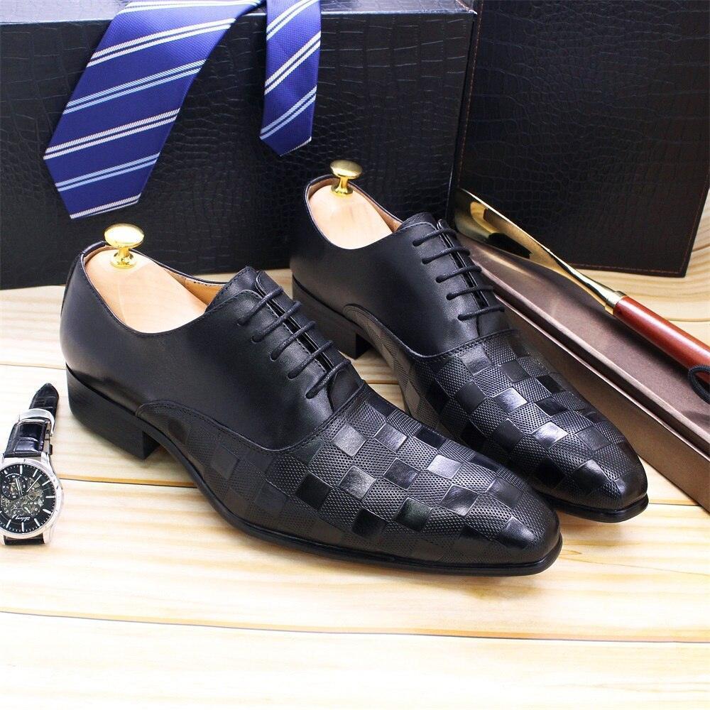 Dress Shoes - Merlin Checked Men Shoes - Dress Shoes - Guocali