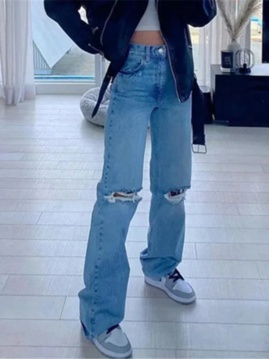 Edgy Women Jeans – High Raw Hem -Guocali