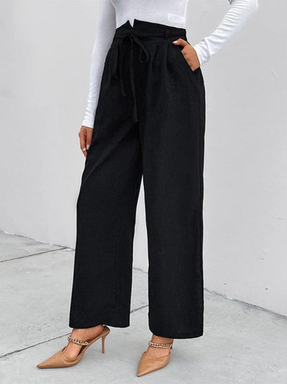 Chic Women Wide Leg Pants – High-Waist Elastic