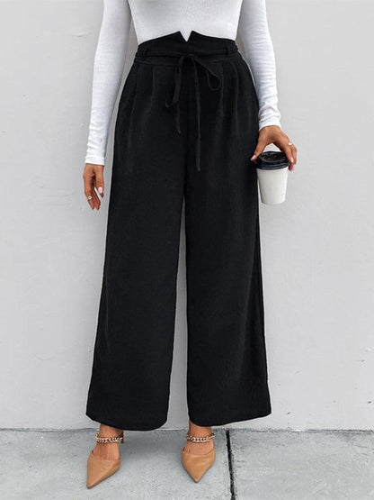 Chic Women Wide Leg Pants – High-Waist Elastic