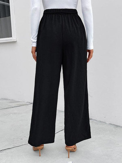 Chic Women Wide Leg Pants – High-Waist Elastic