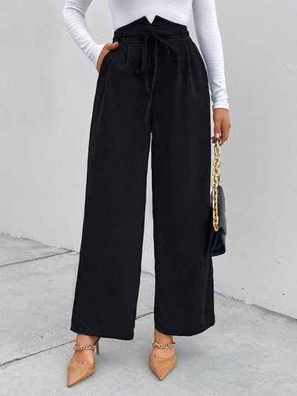 Chic Women Wide Leg Pants – High-Waist Elastic