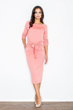 Elegant Boat Neck Long Sleeves Day Dress
