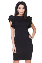 Elegant Crew Neck Evening Dress