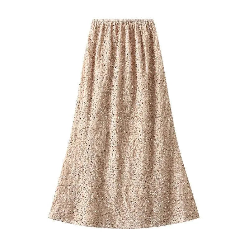 Elegant Fishtail Sequin Skirt Fairy Wind Corduroy - Sequin Skirt - Guocali