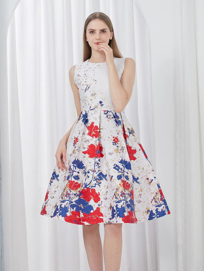 Elegant Flower Jacquard Party Dress - Party Dress - Guocali