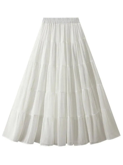 Elegant High Waisted Pleated Skirt - Pleated Skirt - Guocali