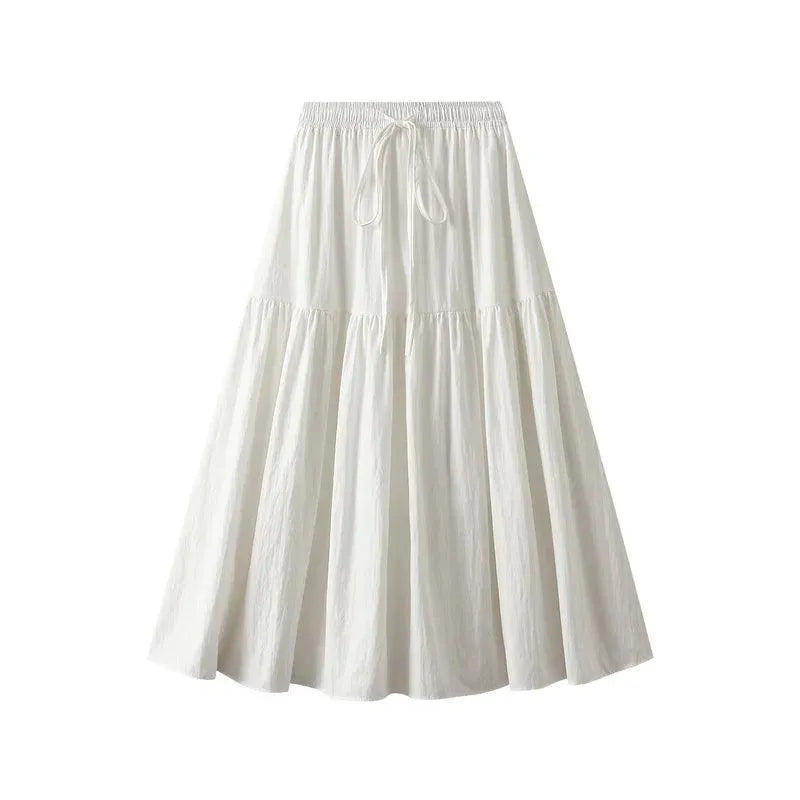 Elegant Lace-Up Elastic Pleated Skirt - Pleated Skirt - Guocali