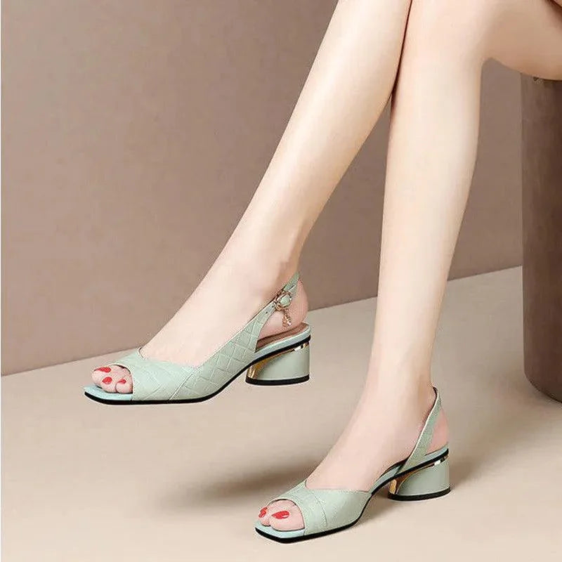Elegant Low Heeled Women Sandals -Guocali