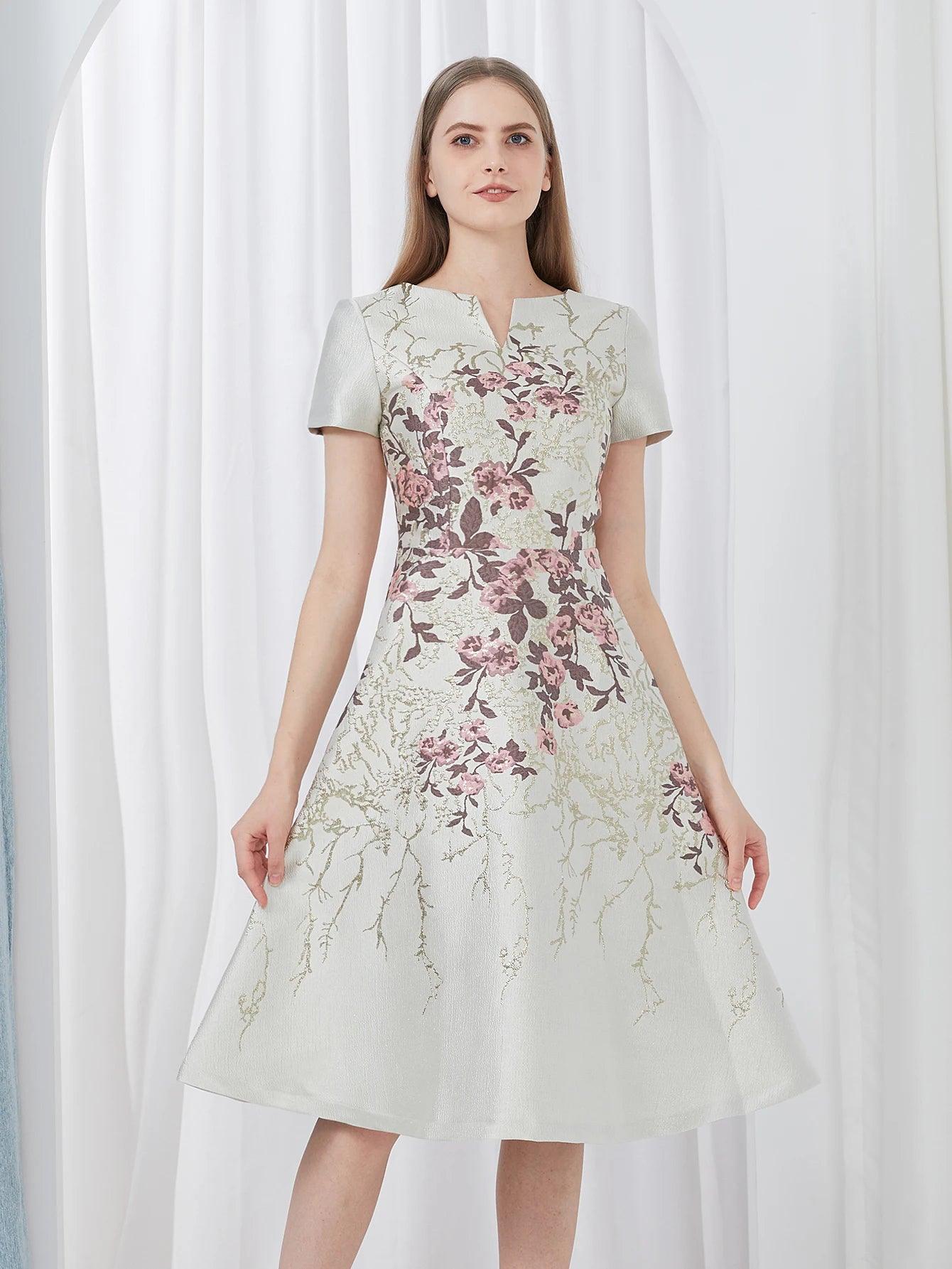 Elegant Luxury Summer Jacquard Party Dress - Party Dress - Guocali