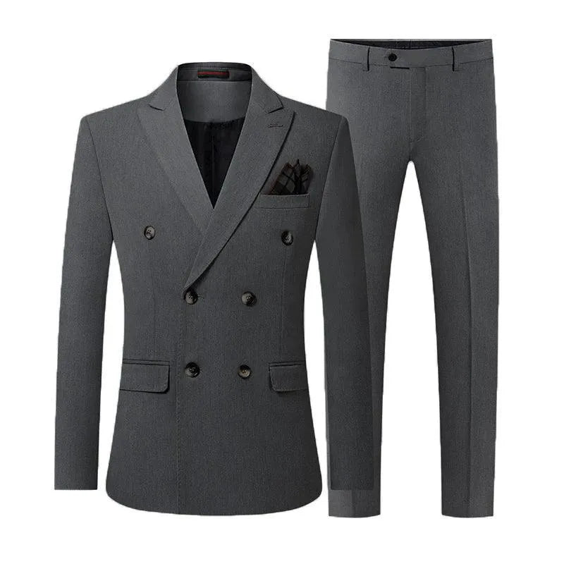 Elegant Men’s Suit - Solid Double-Breasted