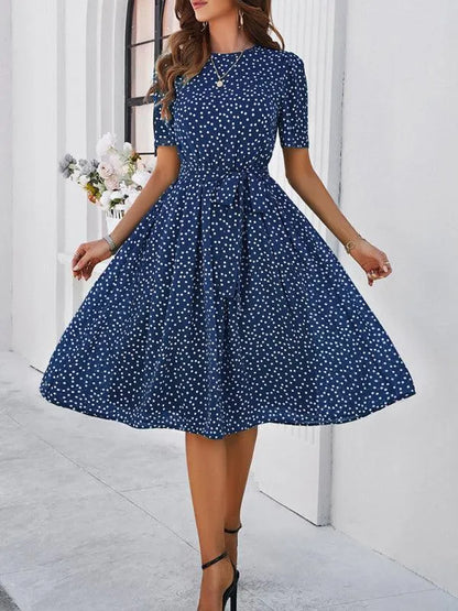 Elegant Polka Dot Print Strappy Dress - Strappy Dress - Guocali