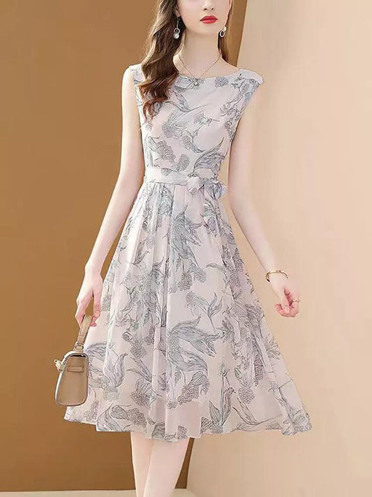 Elegant Sleeveless Chiffon Women’s Dress - Chiffon Dress - Guocali