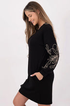 Elegant Straight Shift Mini Knit Dress