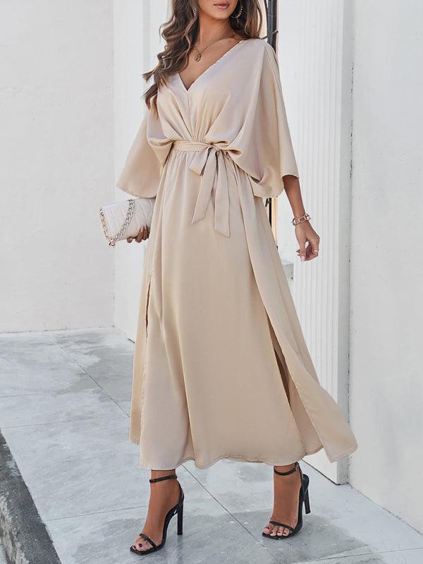 Elegant V-Neck Loose Dress - Loose Dress - Guocali