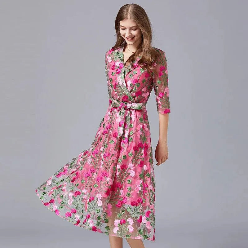 Elegant Women's Lace Dress – Formal Evening & Cocktail Dress -Guocali