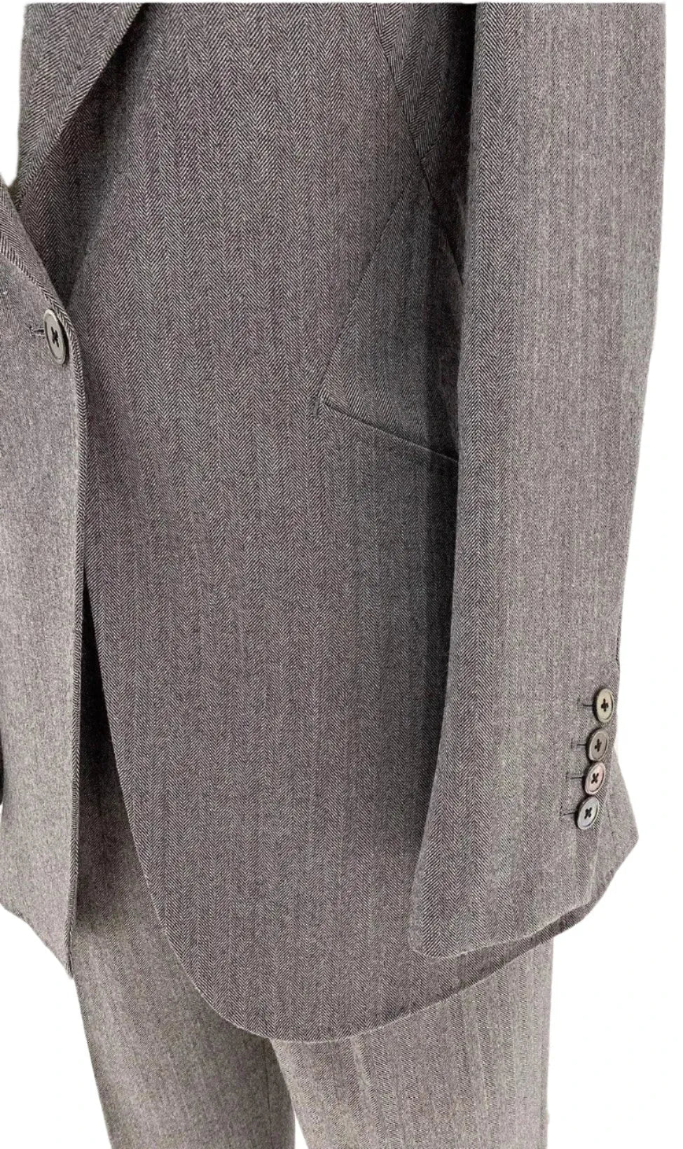 Elegant Women's Pant Suit - Solid One-Button
