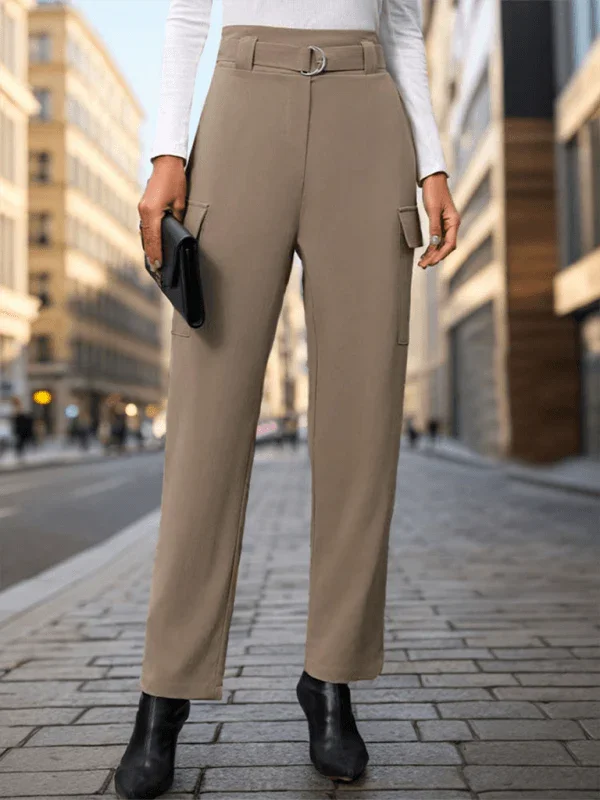 Elegant Women Trousers – High-Rise Relaxed Fit -Guocali
