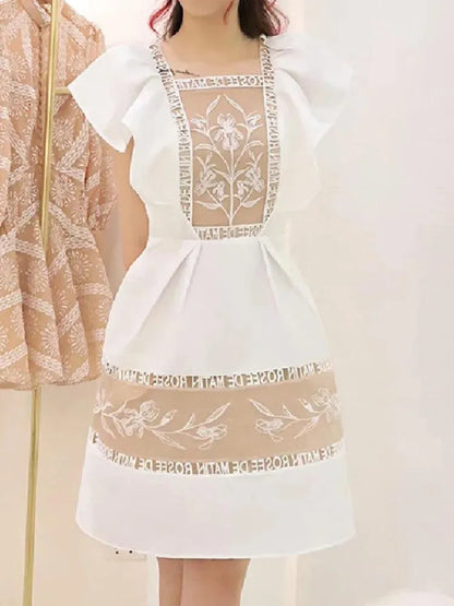 Embroidered Fairy Style A-Line Dress -Guocali