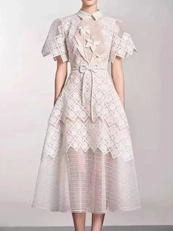 Fairy Style Embroidery Lace Party Dress - Guocali