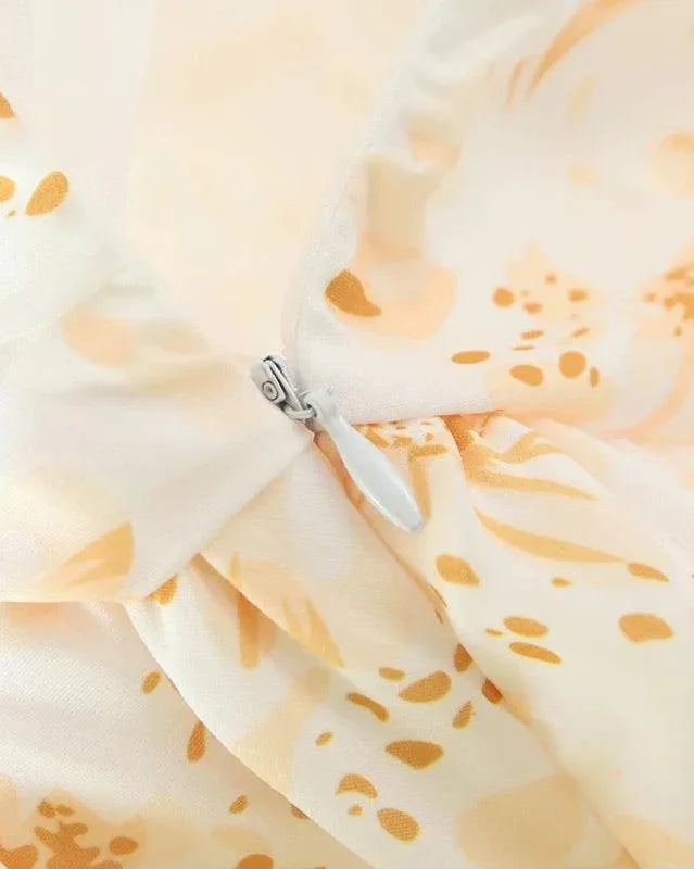 Fashionable Elastic Pleated Pastoral Dress -Guocali